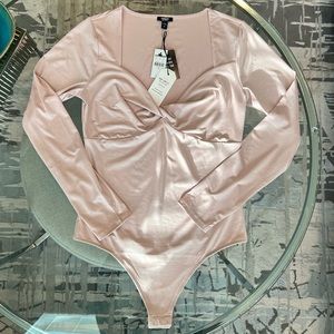 Express Metallic Twist Bodysuit - Pink Size M